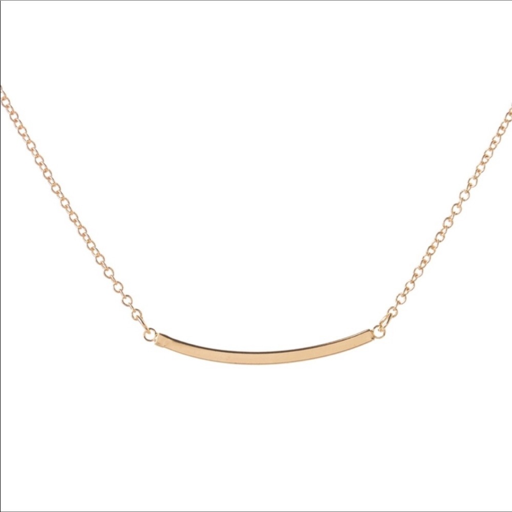 Curved Bar Necklace Gold